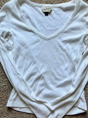 White Ribbed Long Sleeve